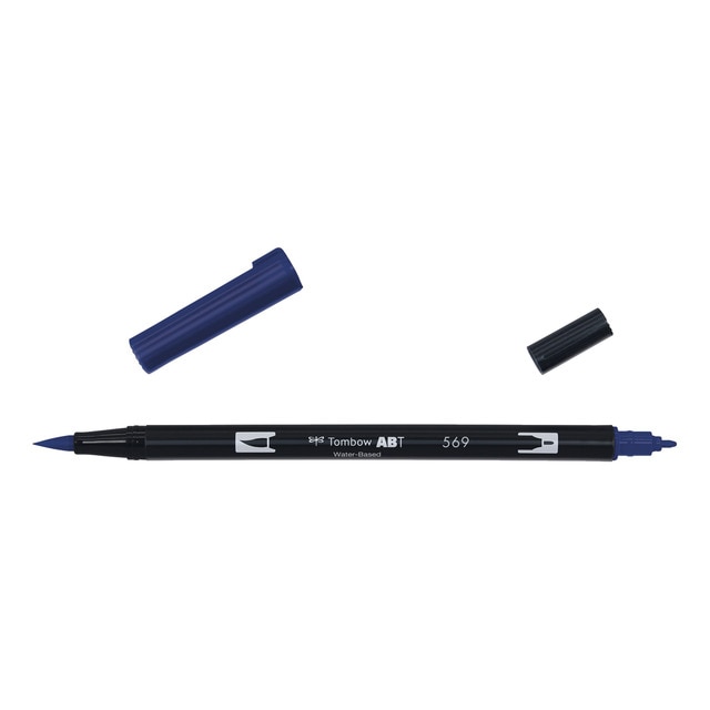 Rotulador Dual Brush ABT Doble Punta Acuarelable Tombow Deep Blue 569.