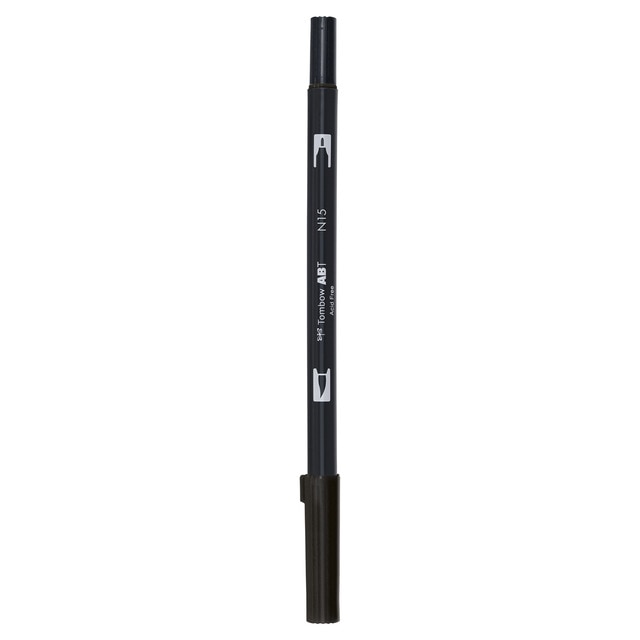 Rotulador Dual Brush ABT Doble Punta Acuarelable Tombow Black N15.