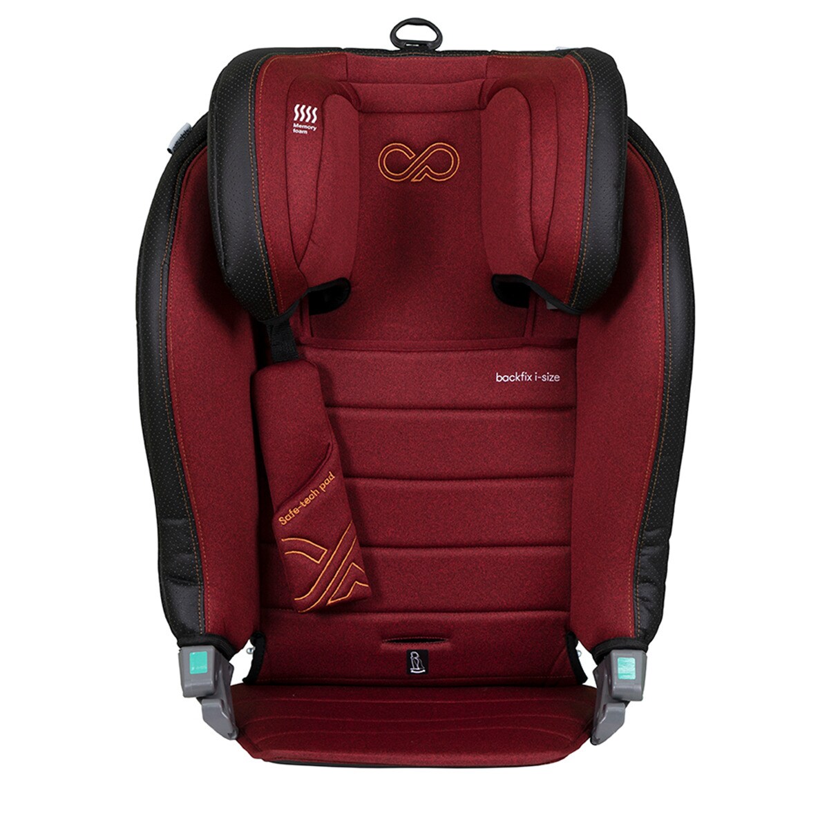 Cadeira Auto Backfix i-Size com Encosto, 100-150 cm Vermelho/Grená-2
