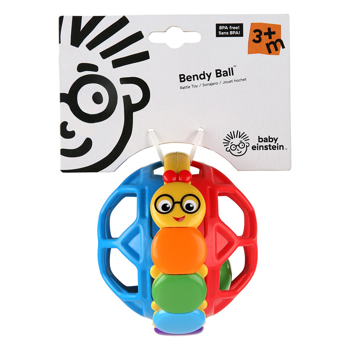 Roca Bola Bendy Ball Rattle Toy Flexível Minhoca - Multicolor Multicolor-3