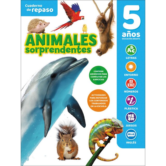 CUADERNO DE REPASO TEMÁTICO LUMINISCENTE 5 AÑOS ANIMALES SORPRENDENTES (Tapa blanda)