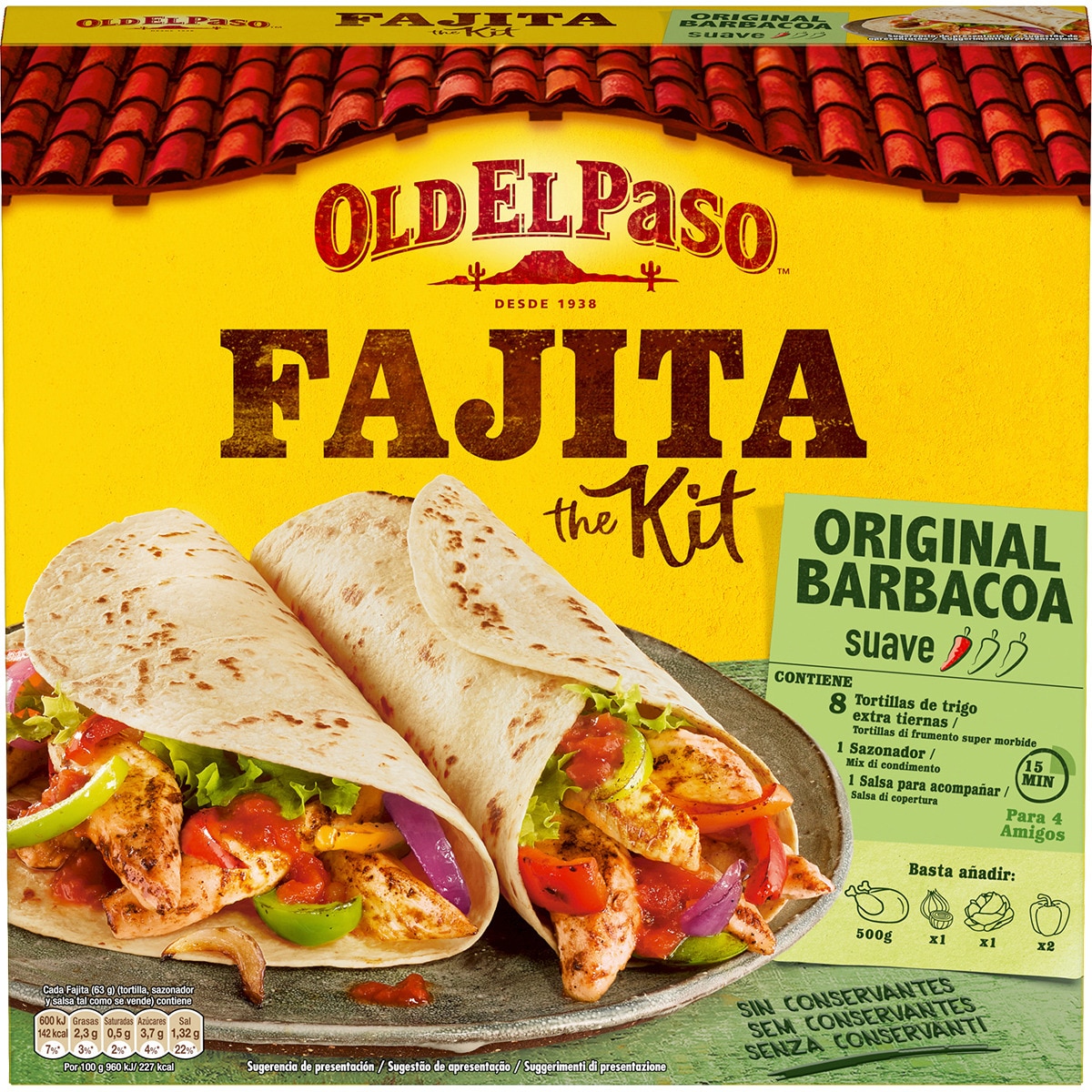 Kit para fajitas original barbacoa suave estuche 500 g · OLD EL PASO