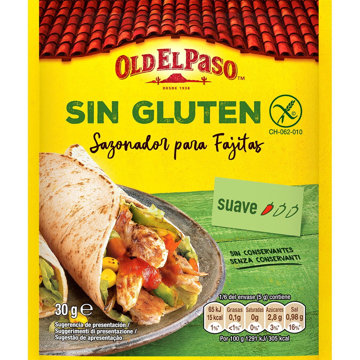 Sazonador para fajitas suave sin gluten sobre 30 g · OLD EL PASO