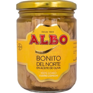 ALBO 100% Biscay skipjack tuna loin in olive oil flask 260 drained weight g