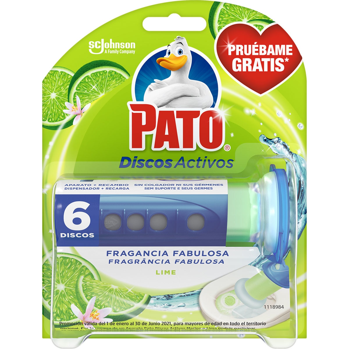 Buy Lime fresh toilet disinfectant active gel discs apparatus + refill