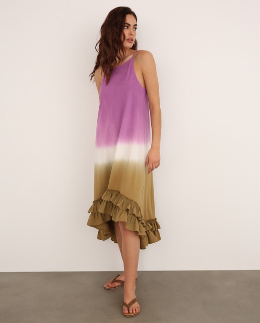tie dye ruffle dress