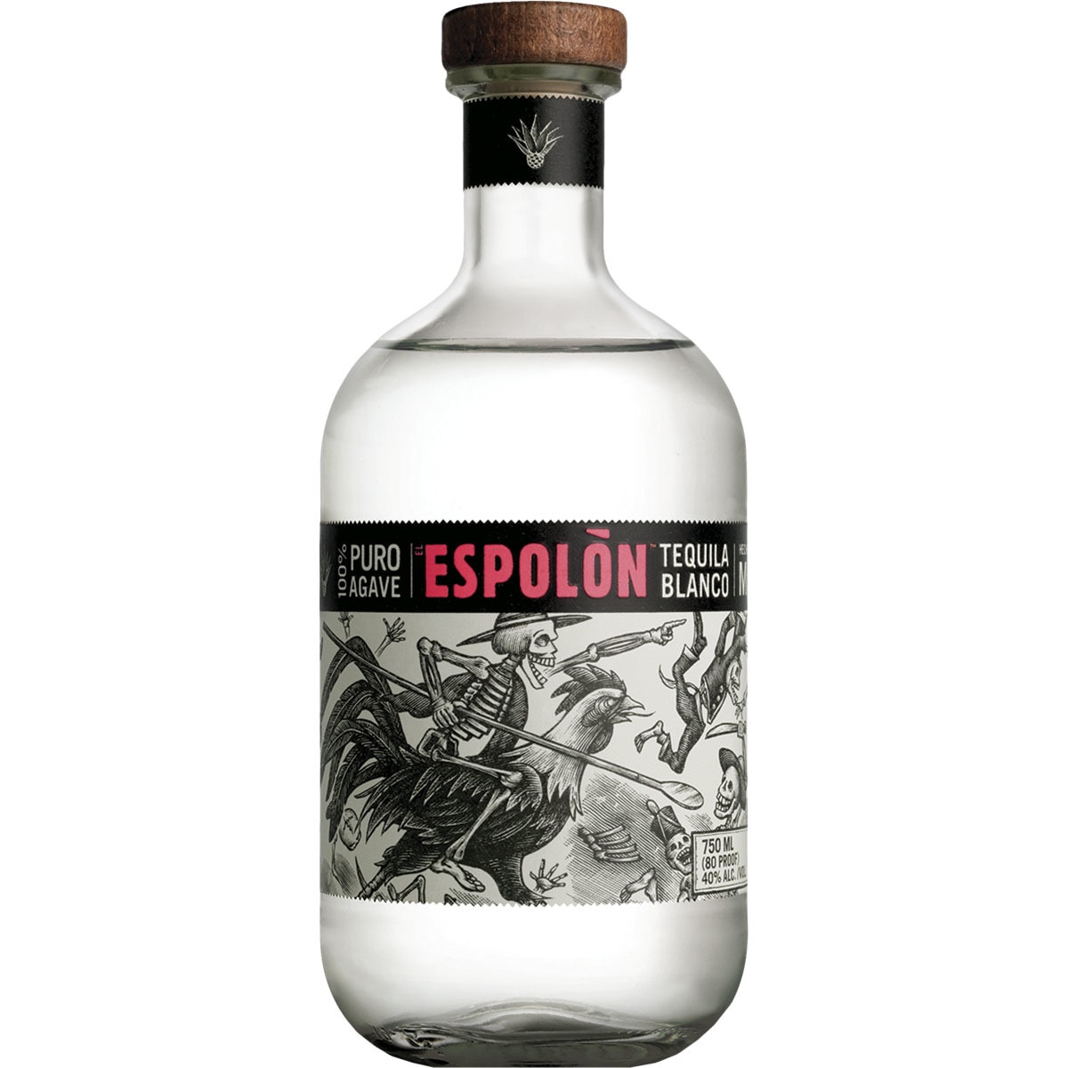 Tequila blanco 100 puro ágave botella 70 cl · EL ESPOLON