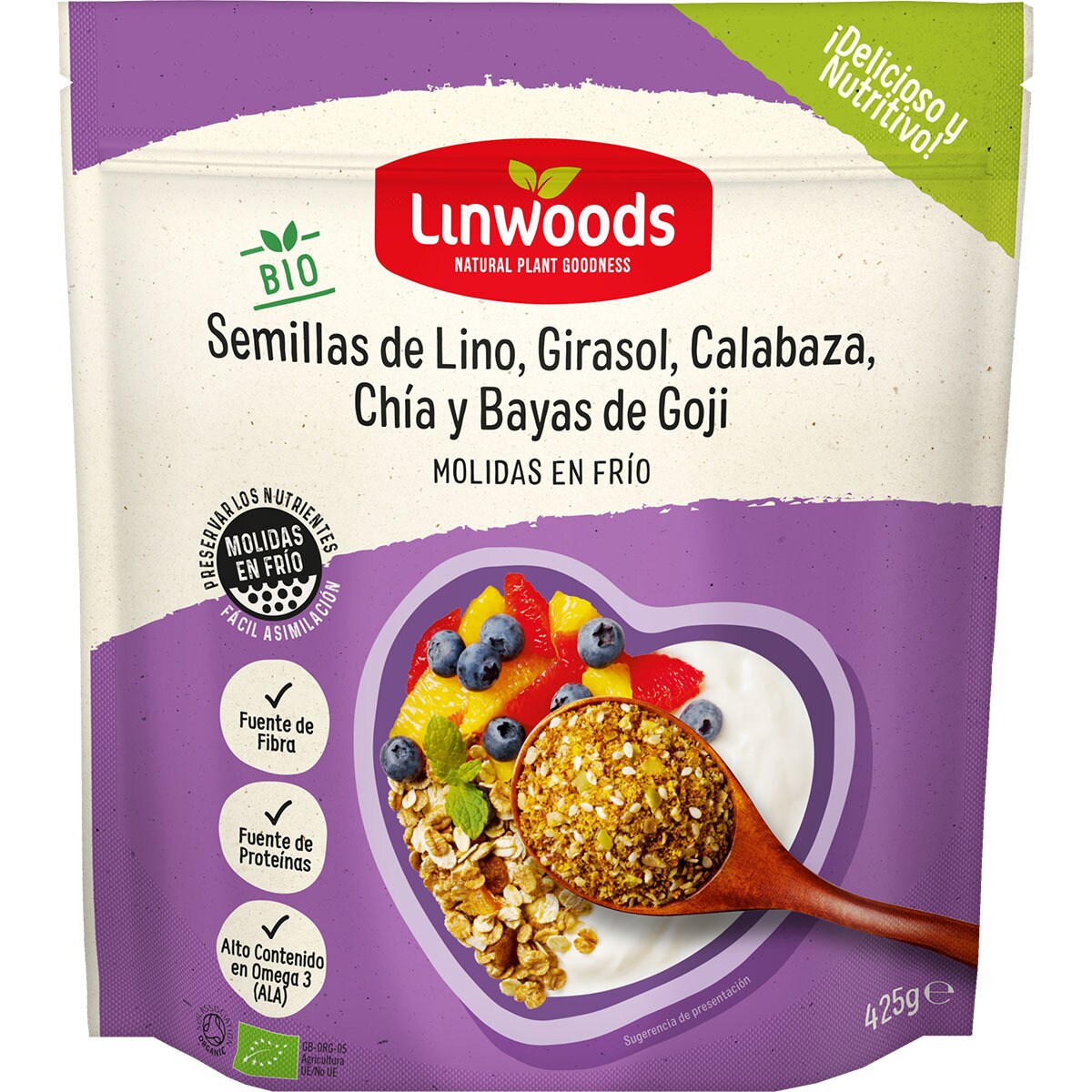 Buy Organic linseed, sunflower seed, pumpkin seed, chia seed and Goji