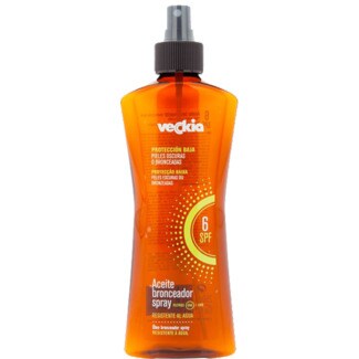 Veckia Óleo Solar Protector FP 6 Spray embalagem 250 ml