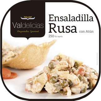 VALDELICIAS Russischer Kartoffelsalat mit Thunfisch Behälter 250 g