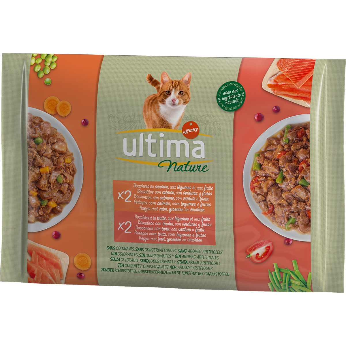NATURE wet food with salmon and trout for adult cats 4 containers 85 g