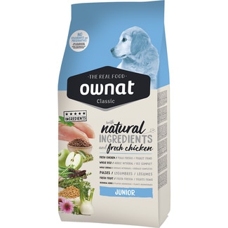 OWNAT Classic dog food with chicken for puppies and junior dogs bag 4 kg