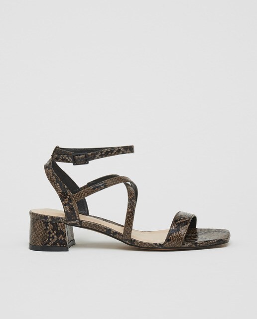 snake print low heels