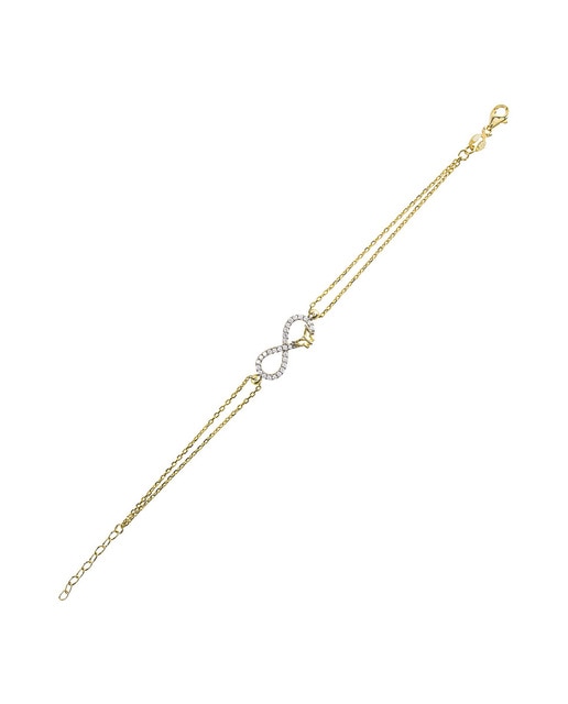 Pulsera Infinito Zirconium Mariposa Oro