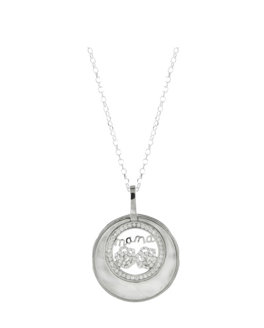 Gargantilla Mamá Zirconium Nácar Silver