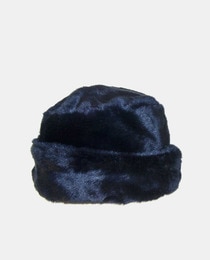 Navy blue faux fur hat · Women's 