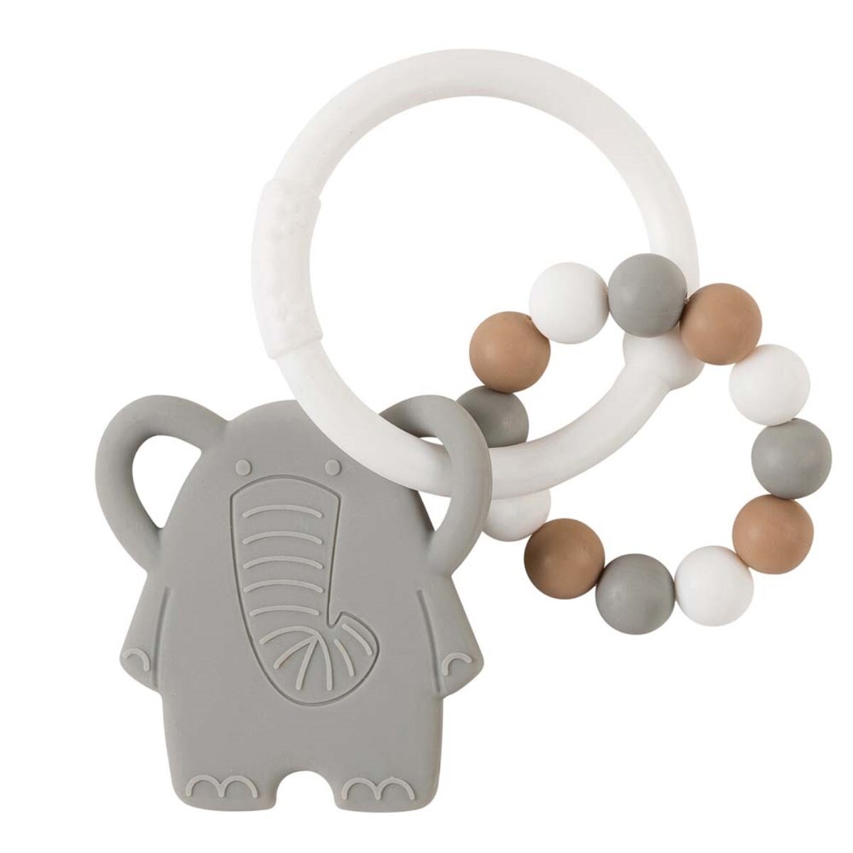 Imagem 0 de Roca de dentição Nattou de silicone elefante cinza
