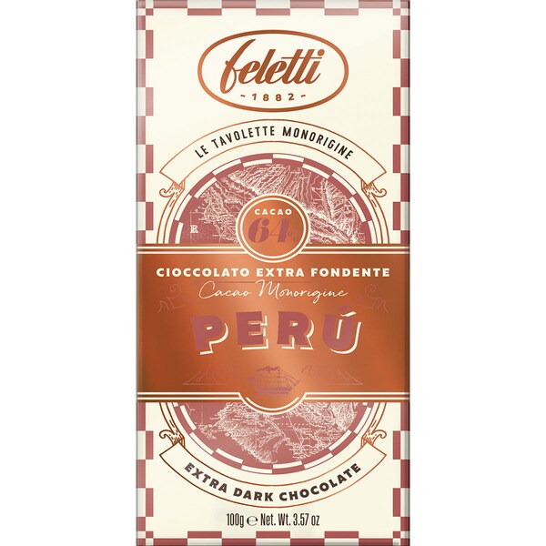 FELETTI Peru chocolate extra negro 64% cacao tableta 100 g