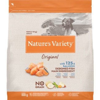 Nature's Variety Ração para Cão Mini Adulto 1-10 Kg Original de Salmão embalagem 0,6 kg