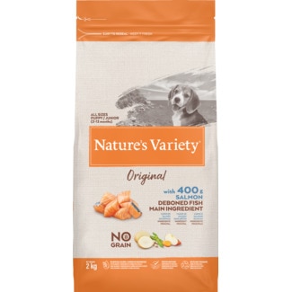 Nature's Variety Ração para Cão Todos os Tamanhos Puppy/Junior 2-12 Meses Original de Salmão embalagem 2 kg