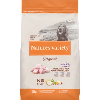Nature's Variety Ração para Cão Médio/Maxi Adulto +10 Kg Original de Peru embalagem 10 kg