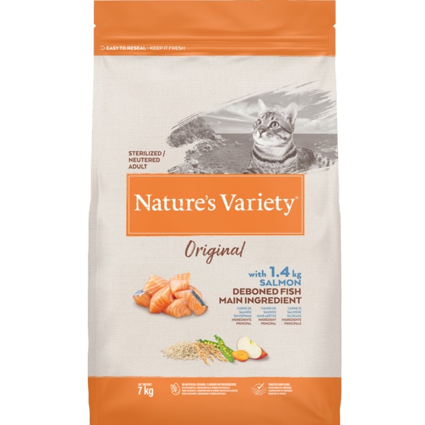 Ração para Gato Esterilizado Adulto Original de Salmão embalagem 7 kg