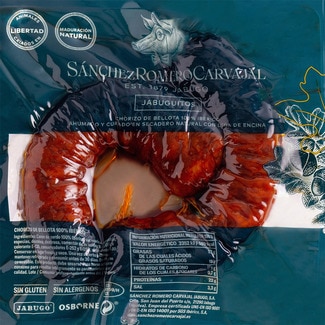SANCHEZ ROMERO CARVAJAL jabuguitos chorizo de cerdo ibérico extra ligeramente ahumado 2 unid envase 230 g