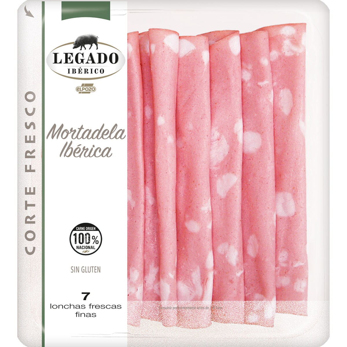 Corte Fresco thinly sliced Iberian mortadella, glutenfree container