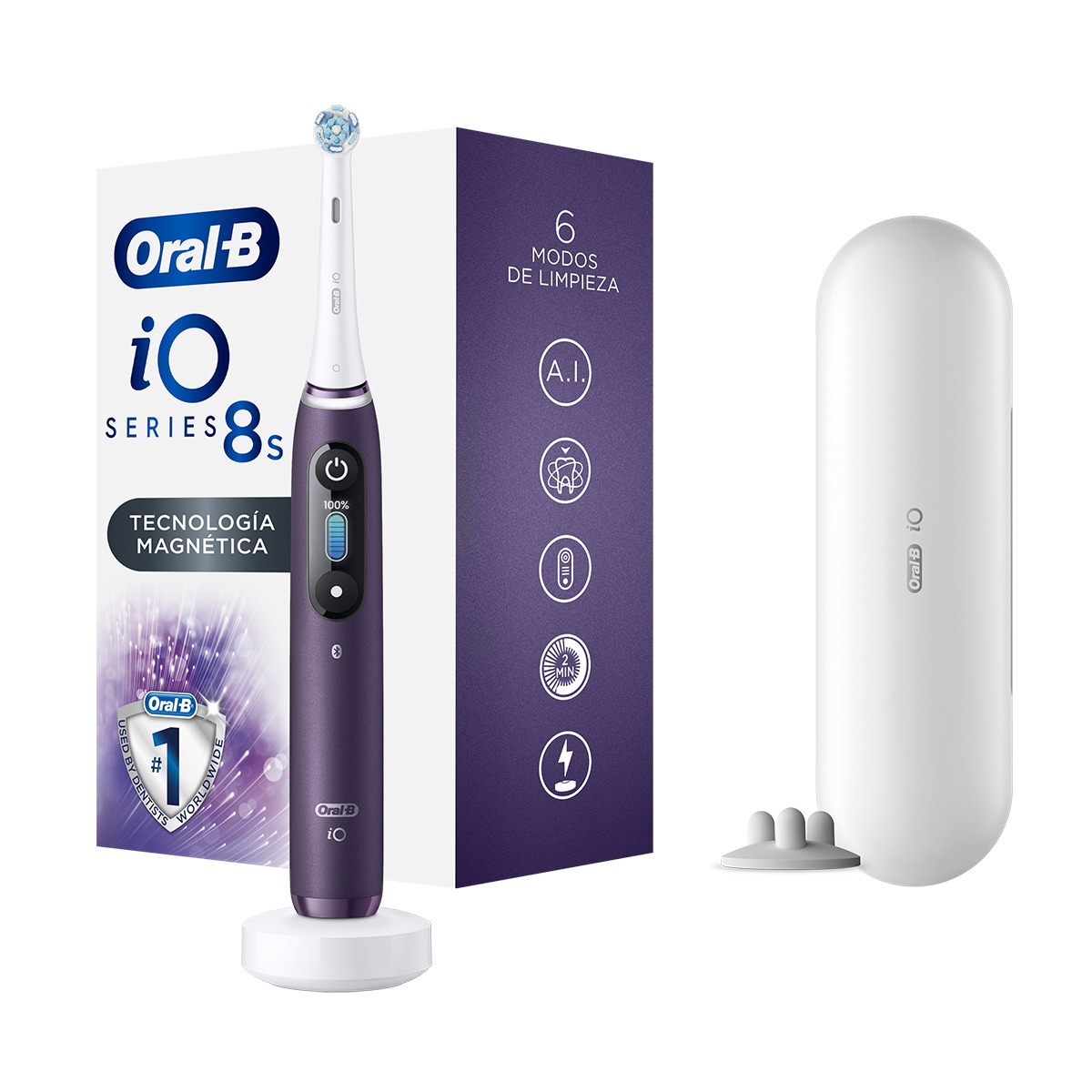 Cepillo De Dientes Eléctrico Braun Oral-B IO 8s 6 Modos De Limpieza ...