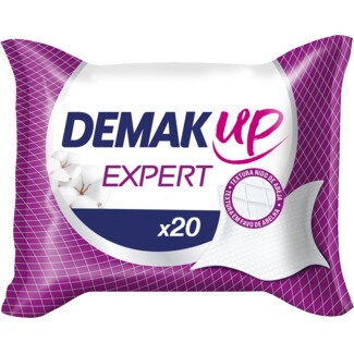 Demak Up Toalhitas Desmaquilhantes Expert para Todos os Tipo de Pele embalagem 20 unidades
