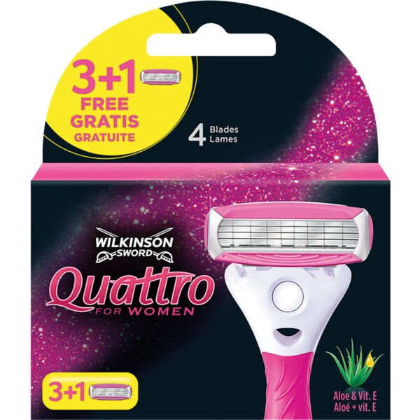 Lâminas Depilatórias Recarga Pack 3 + 1 Grátis embalagem 4 unidades