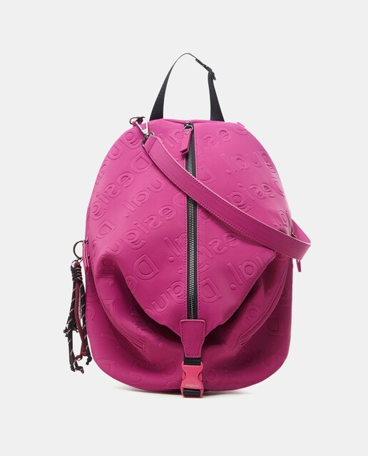 Sac A Dos Arrondi Femme Desigual Galia Viana Rose Avec Logos Graves Mode Femme El Corte Ingles