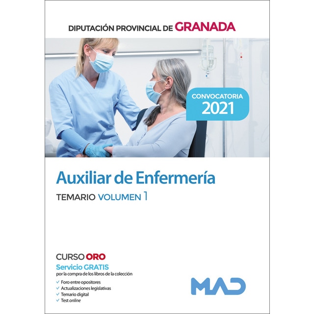 Auxiliar de enfermería de la diputación de granada. Temario volumen 1 (Tapa blanda)