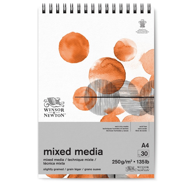 Bloc papel A4 Técnica Mixta espiral Winsor&Newton.