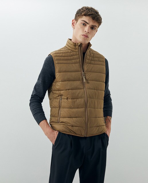 doudoune sans manche homme beige