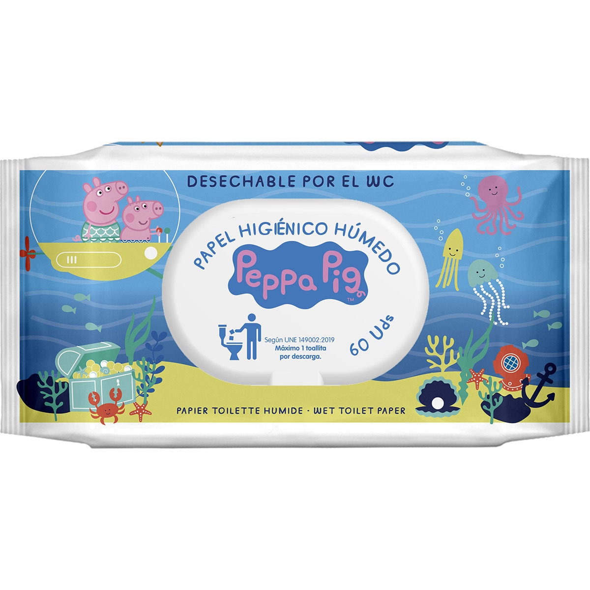 Buy toilet wet wipes container 60 units · PEPPA PIG · Supermercado Hipercor