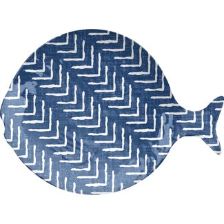 TARHONG Indigo Fish cat plate 200 ml 1 each