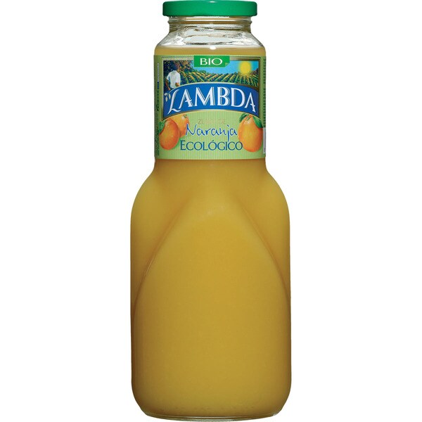 Organic orange juice made from concentrate bottle 1 l (glass container