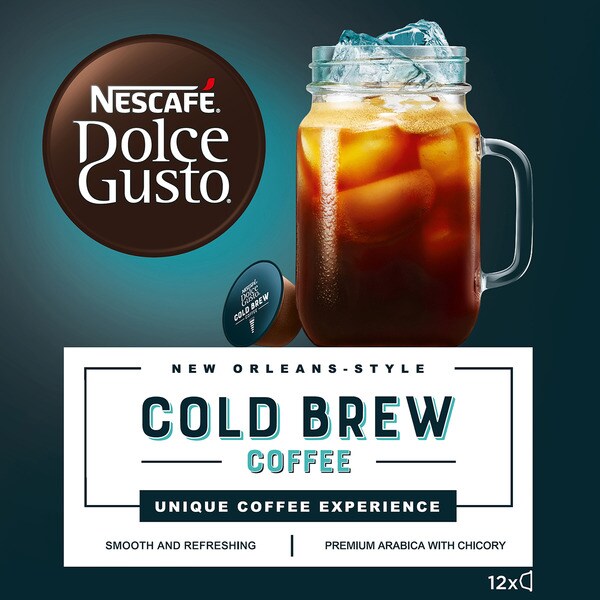 Comprar New Orlean Style Cold Brew café frío arábica premium con achicoria  estuche 12 cápsulas · NESCAFE DOLCE GUSTO · Supermercado El Corte Inglés