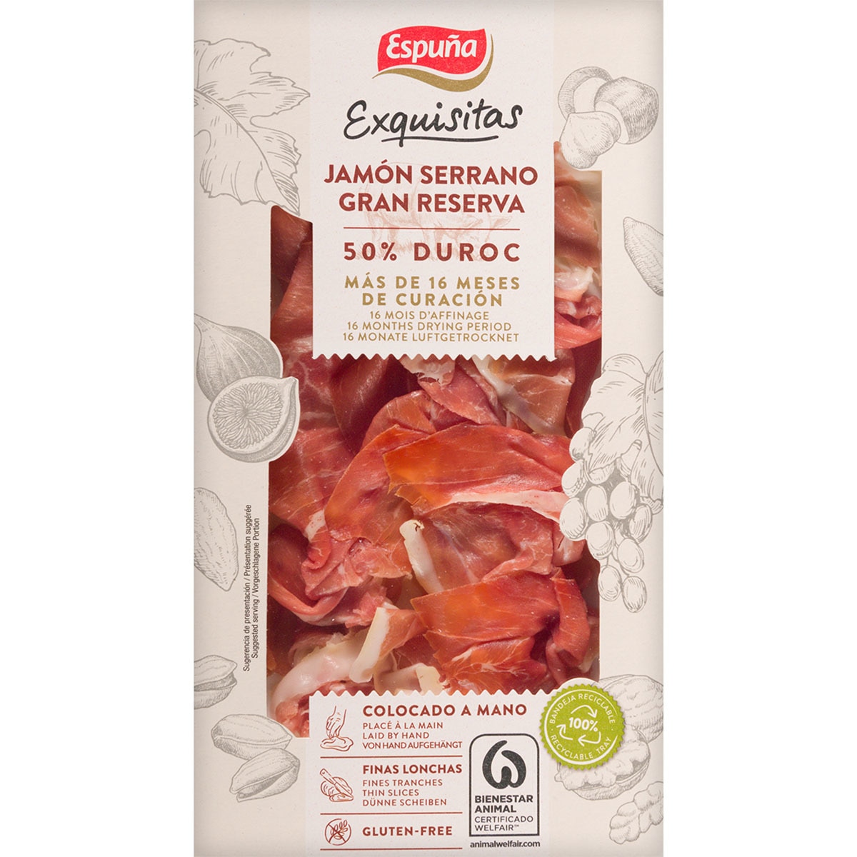 Exquisitas Jamón Serrano Gran Reserva 50 Raza Duroc En Lonchas Finas