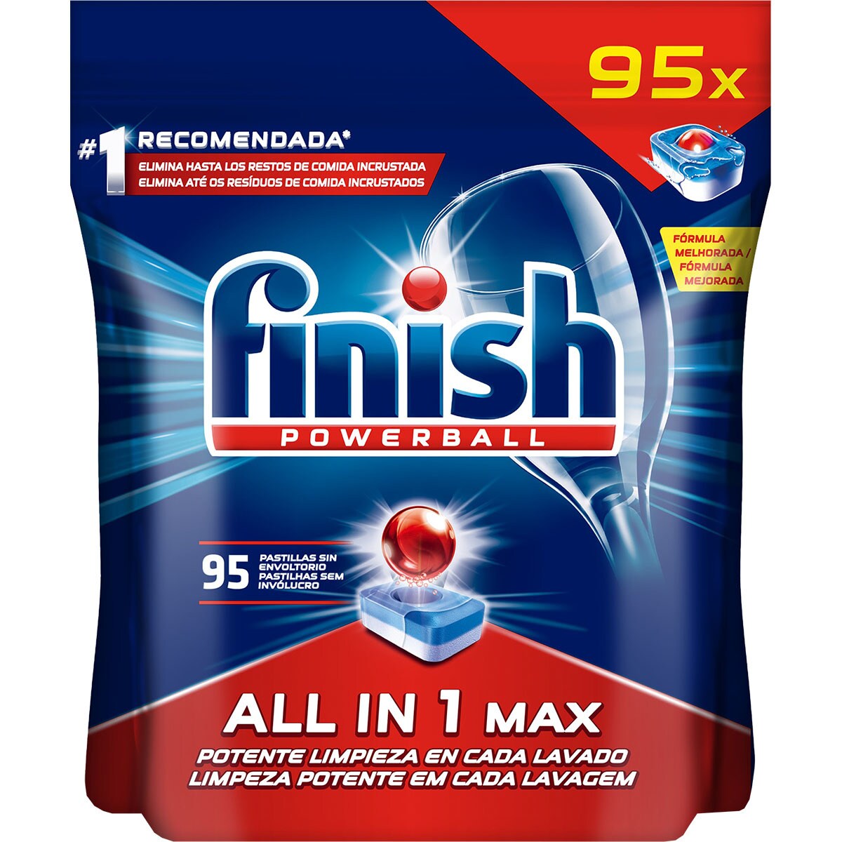 Buy Power Ball all in 1 Max dishwasher detergent bag 95 dose · FINISH