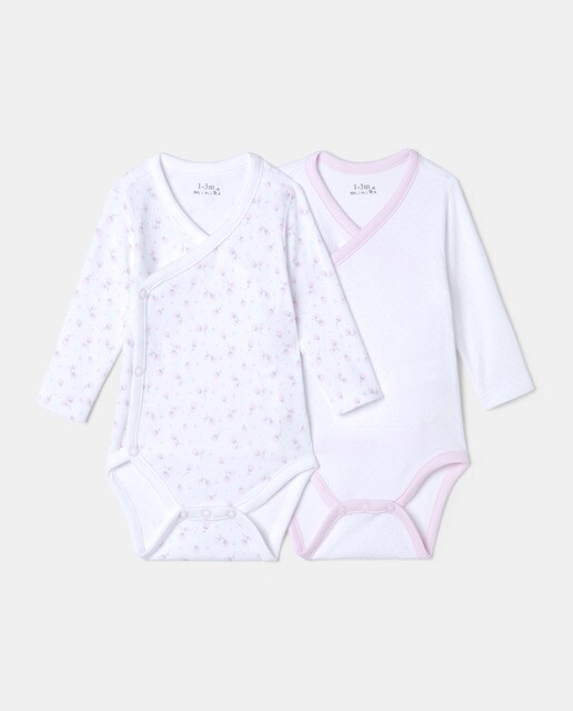 Lot De Bodies Bebe Fille Blanc A Fleurs Et A Pois Mode Enfant El Corte Ingles