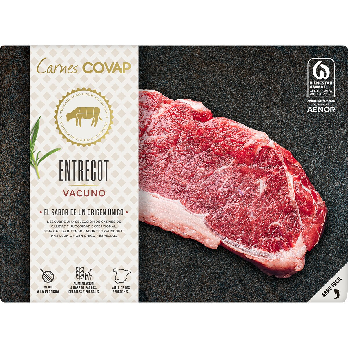 Beef entrecôte approximate weight tray 350 g · CARNES COVAP ...