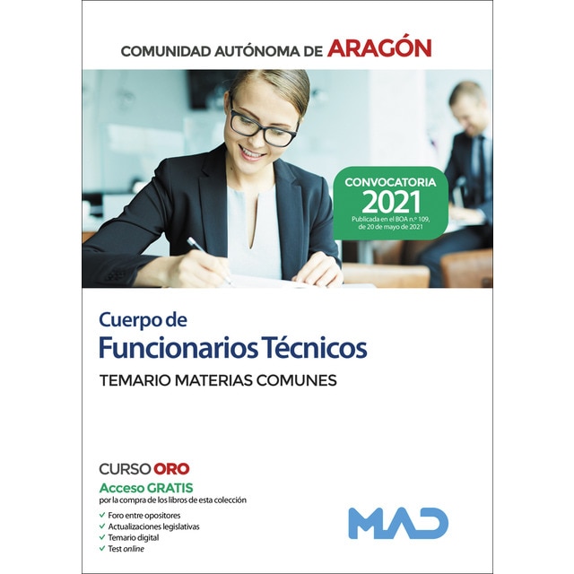 Cuerpo de funcionarios técnicos de la administración de la comunidad autónoma de aragón. Test de materias comunes