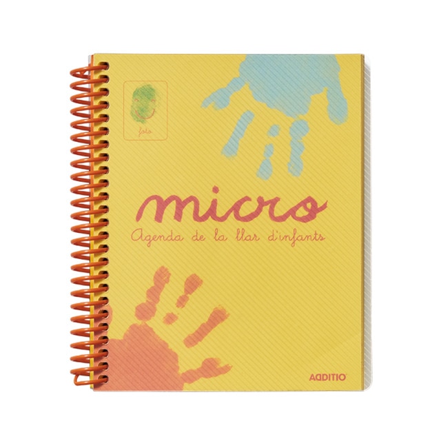Agenda Micro, Año escolar, Día Página, Formato 13.5 x 16.5, Additio Amarillo Catalán.