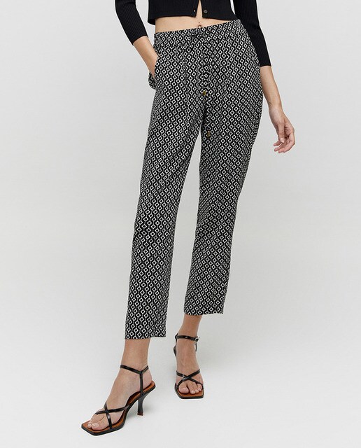 Women's printed viscose trousers 