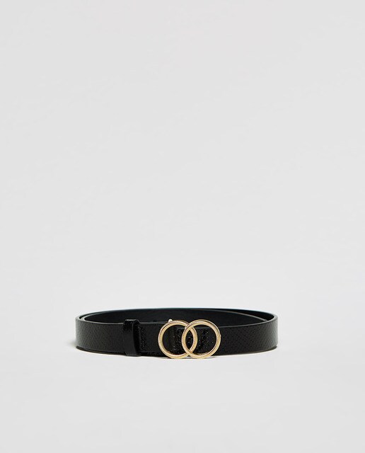 Shimmer snakeskin belt · Women's 