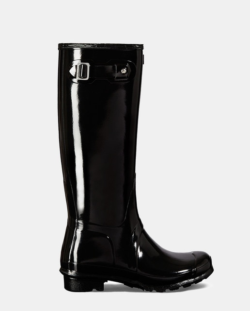 Botas de agua de mujer Hunter en negro con hebilla ajustable