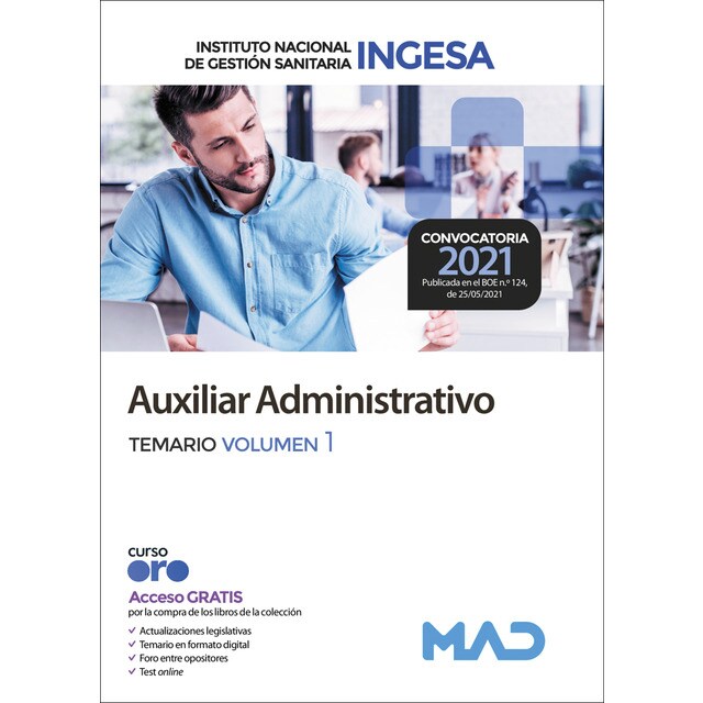 Auxiliar administrativo del instituto nacional de gestión sanitaria (ingesa). Temario volumen 1 (Tapa blanda)