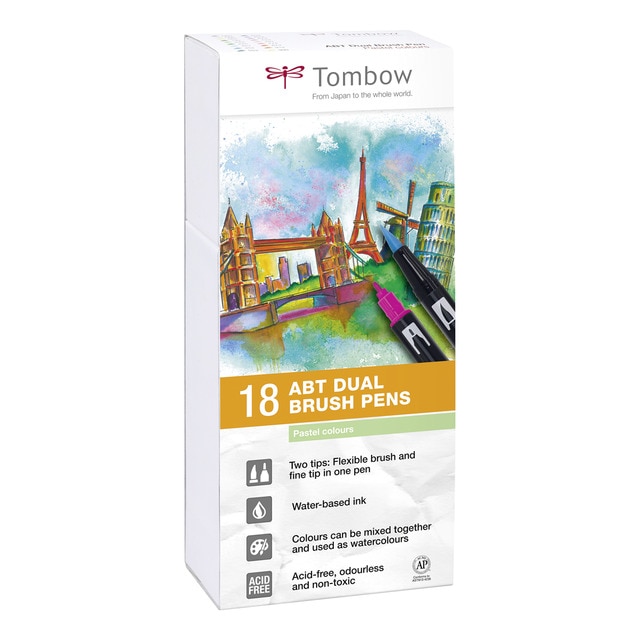 Estuche 18 Rotuladores ABT Tombow Colores Pastel.
